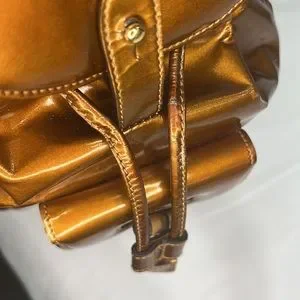 Bronze Patent Leather Gucci Mini Backpack with Bamboo Details Gucci Vintage Bronze Patent Bamboo Mini Backpack – I MISS  main image 4